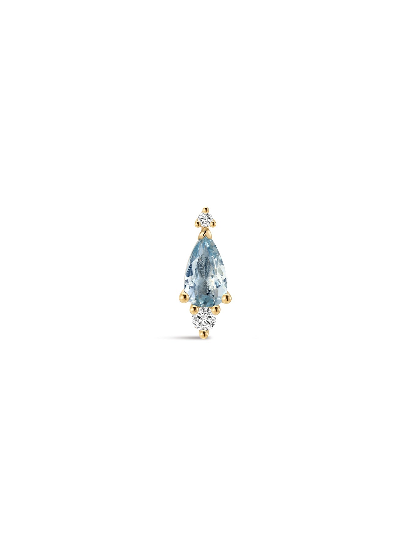 Gem Garden Blue Topaz Trio Flatback in 14K Solid Gold