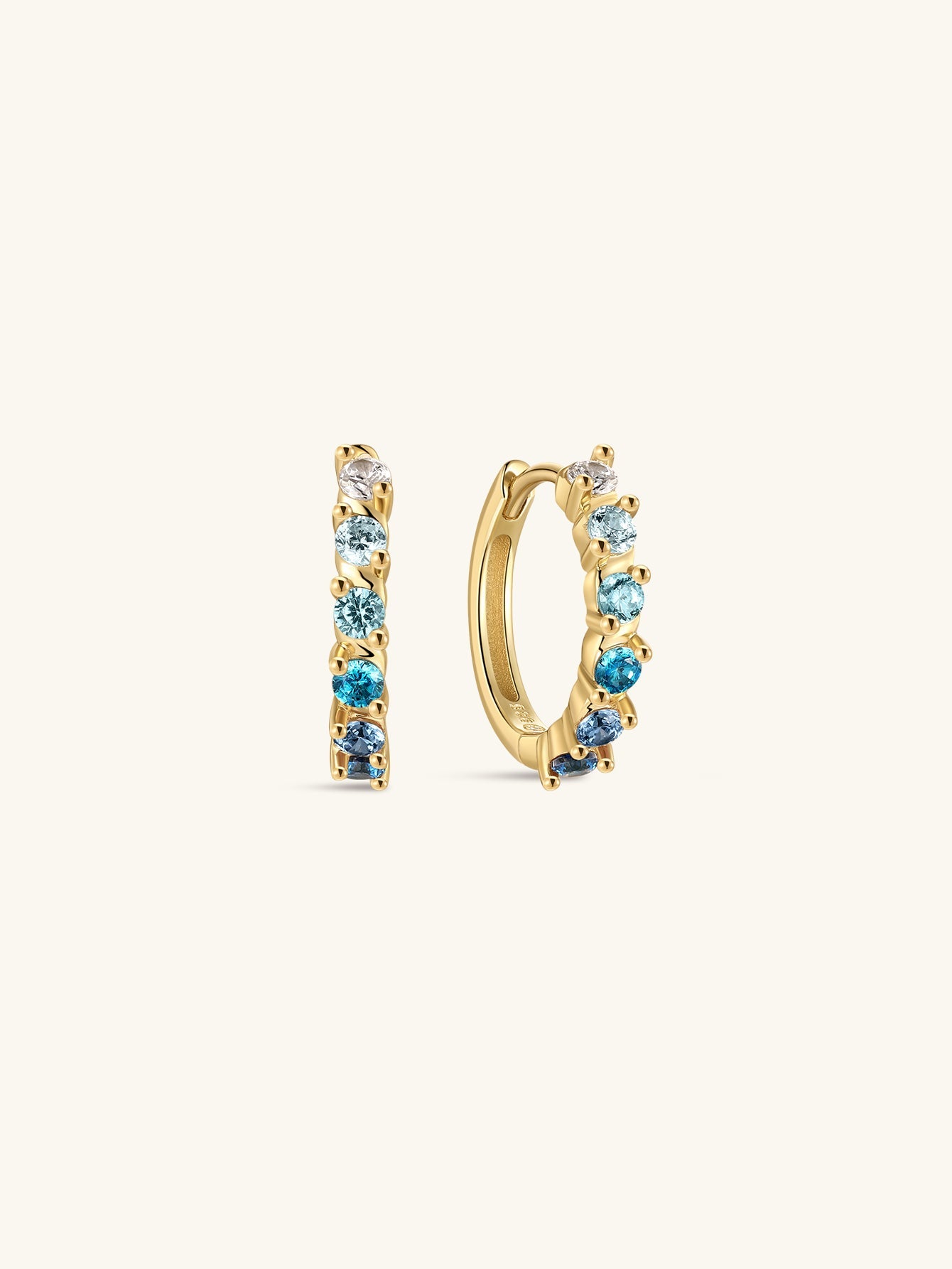 Gem Garden Twist CZ Huggie Hoops in 925 Sterling Silver