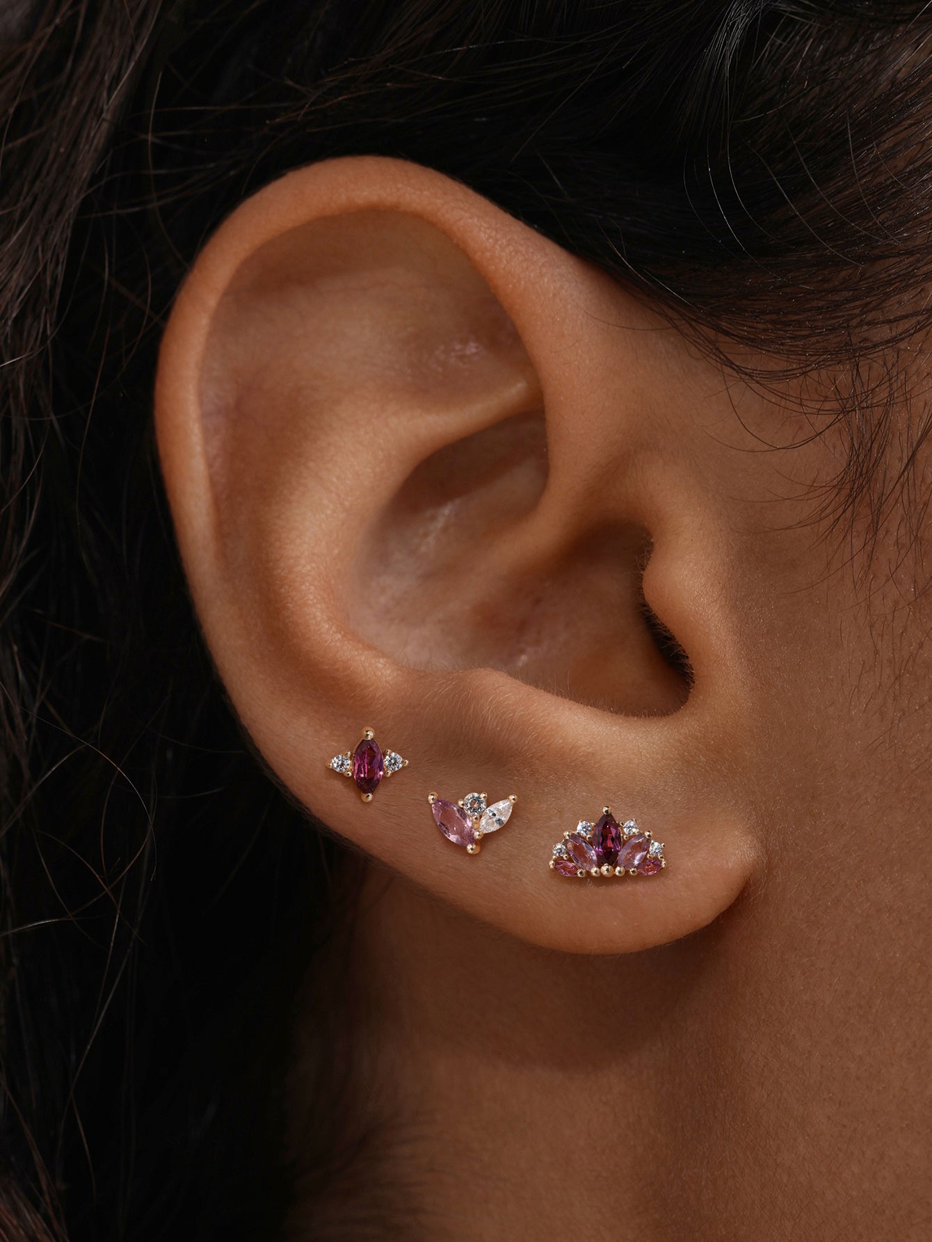 Gem Garden Marquise Garnet Flatback in 14K Solid Gold