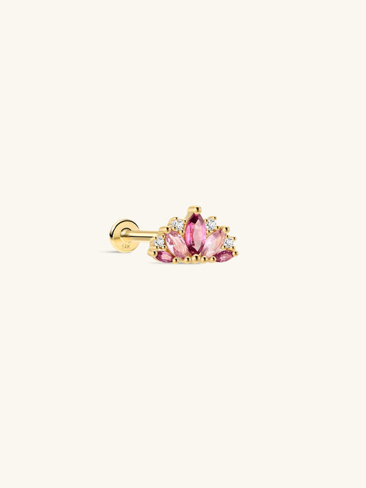 Gem Garden Crown Multi-Stone Flatback in 14K Solid Gold