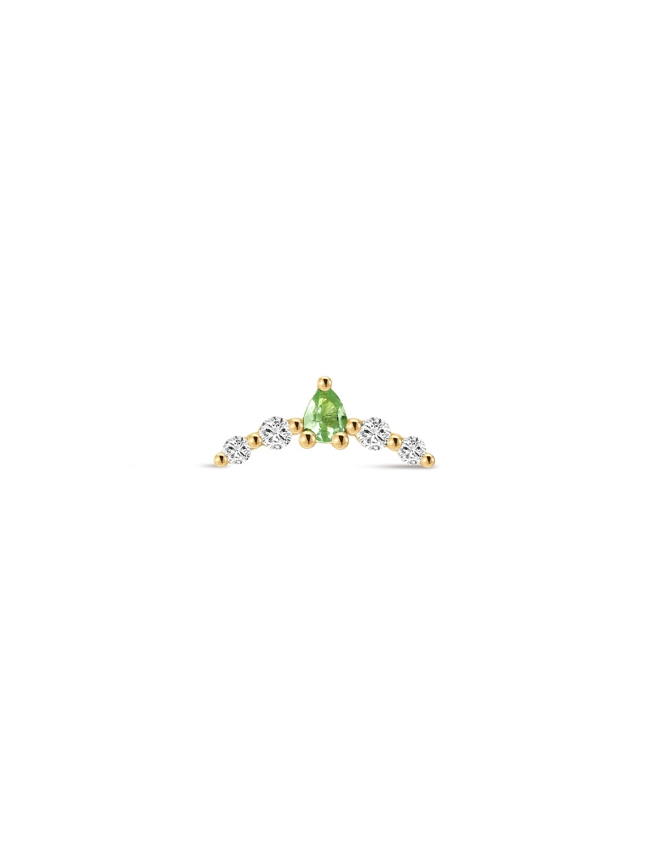 Gem Garden Peridot Arc Flatback in 14K Solid Gold